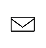 Black envelope icon on a white background, symbolizing email or messaging. Simple and minimalist design.