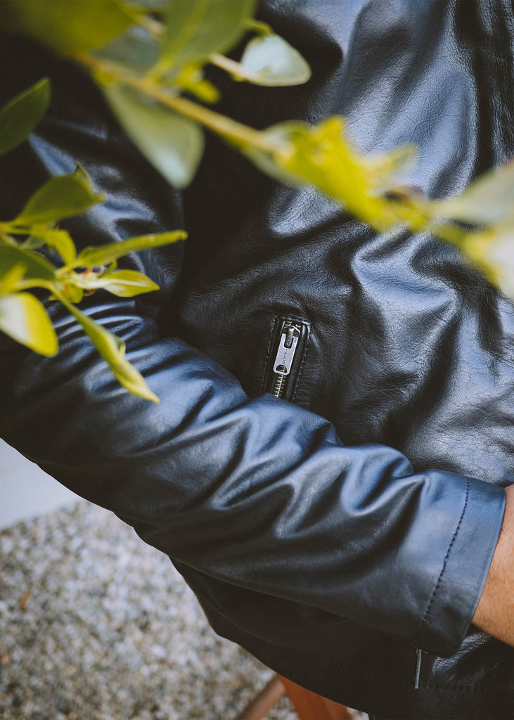 Iron & Resin Beaumont Black Leather Jacket with Talon Zippers