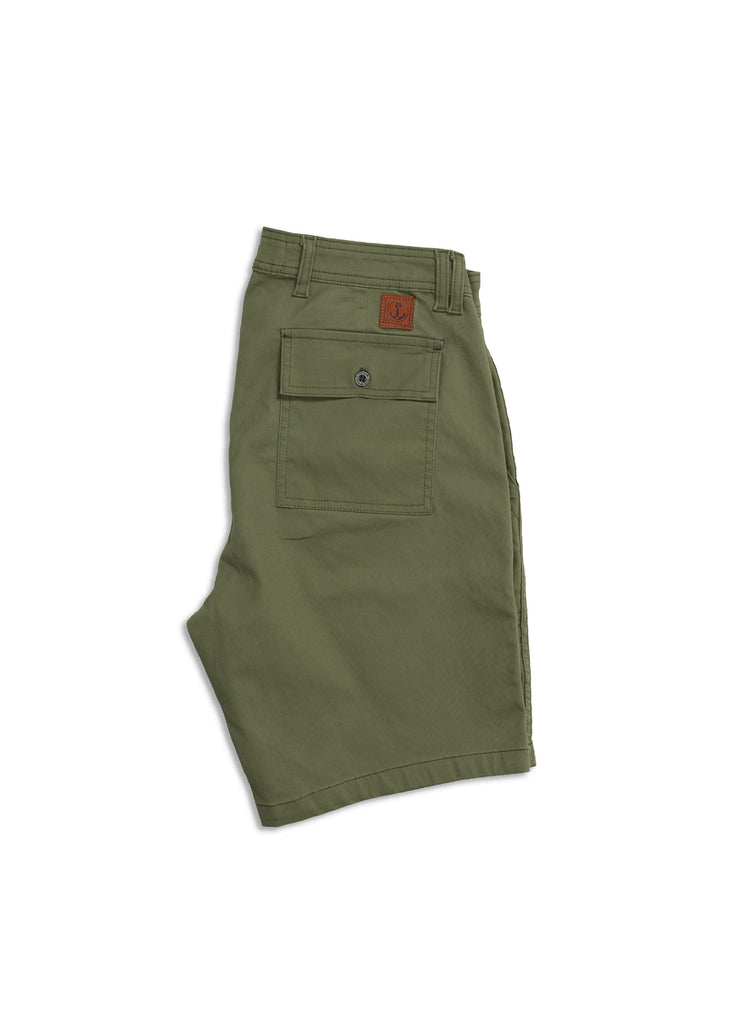 Iron & Resin - Brigade Shorts Olive Folded Detail