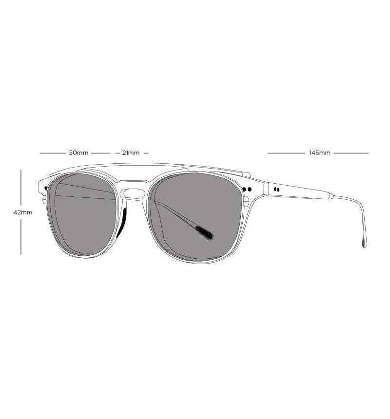 InR x Shwood - Kennedy Clip - Black/Grey/Polarized - Sunglasses - Iron and Resin