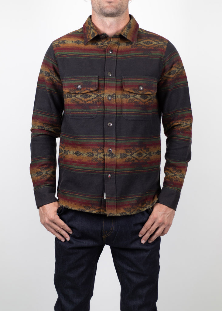 Iron & Resin Klamath Flannel Shirt - Jacquard Flannel Fit Model