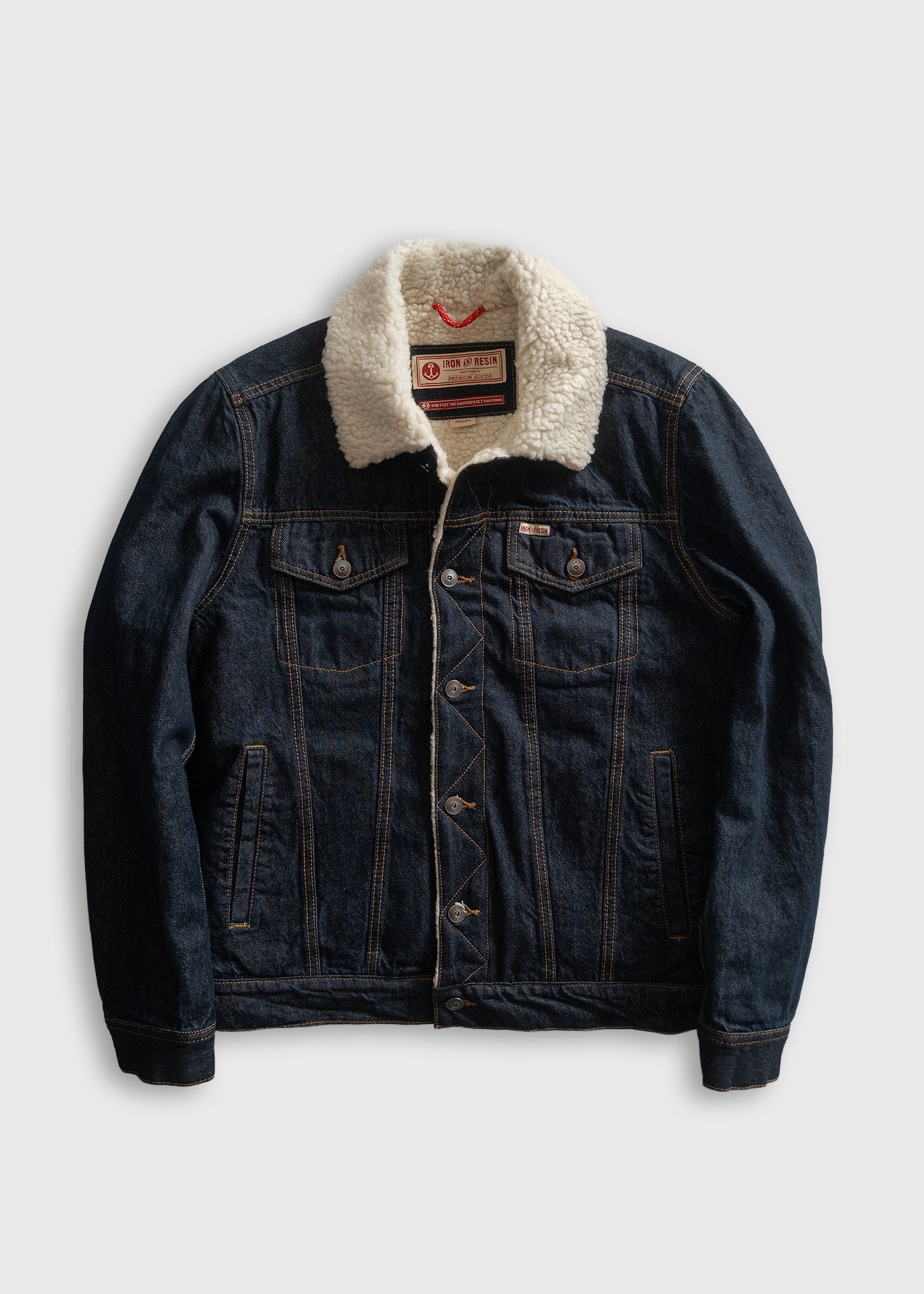 jentlouis Resin Coated Denim Jacket 値下げ Denim Jacket Blue | Sherpa Lined Blacksmith – Iron & Resin