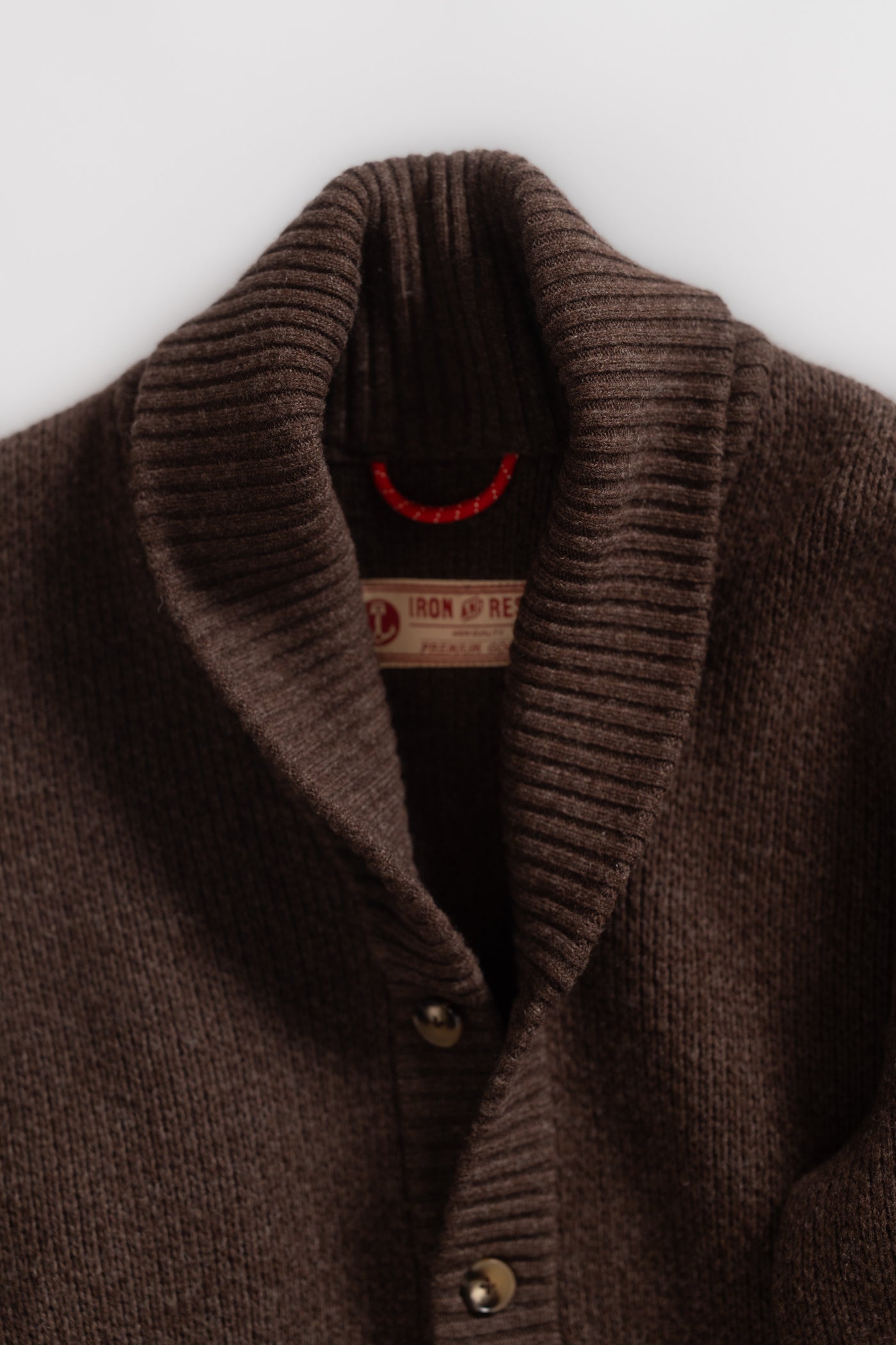 CabinShawlSweater-Brown-Detail