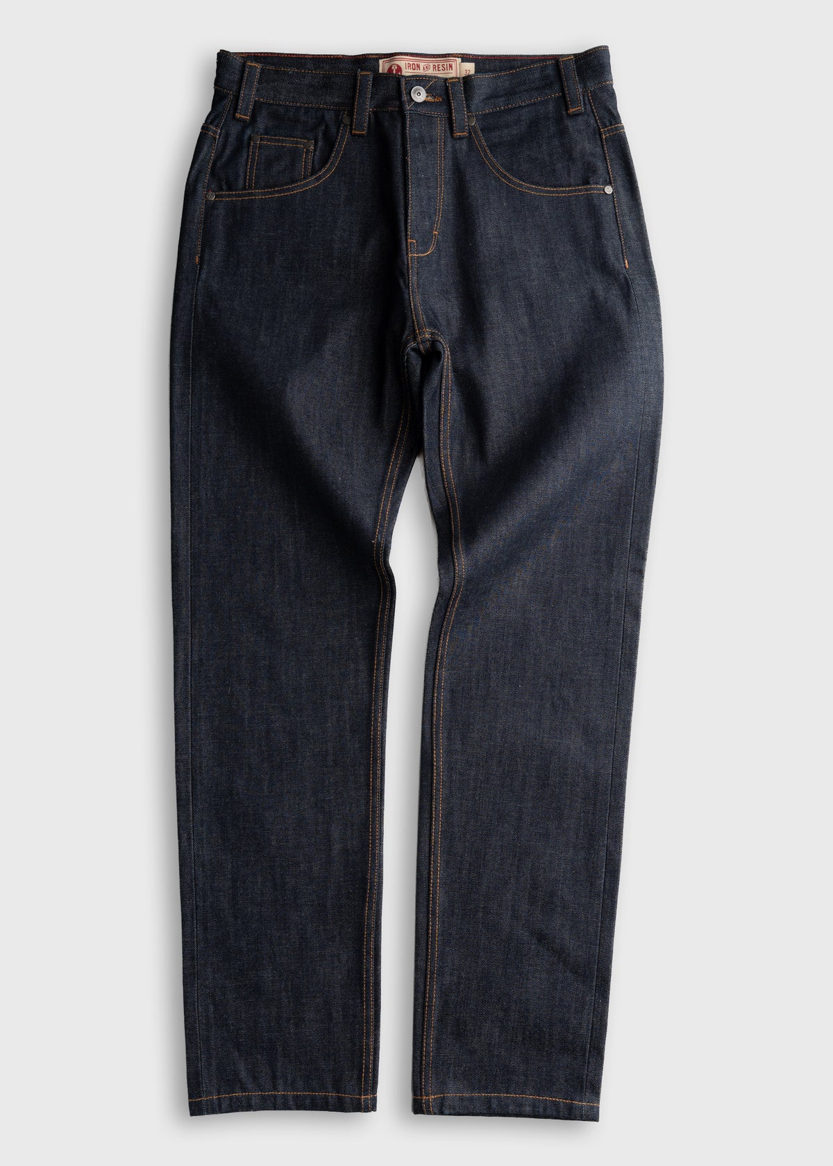 Indigo Cotton Denim Jeans Mens Straight Leg Fit – Iron & Resin