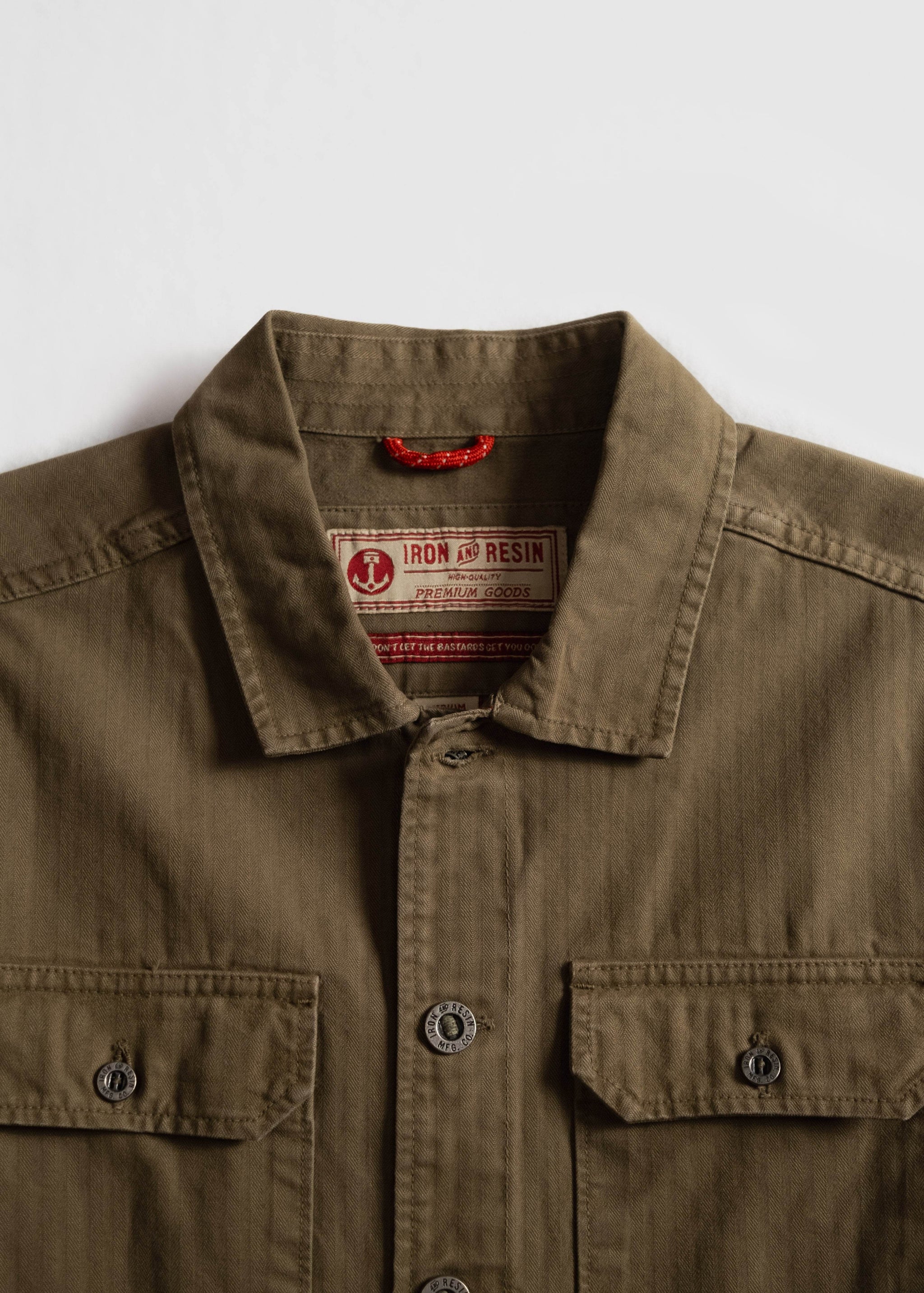 Herringbone Fabric Shirt | Deadstock Overshirt – Iron & Resin