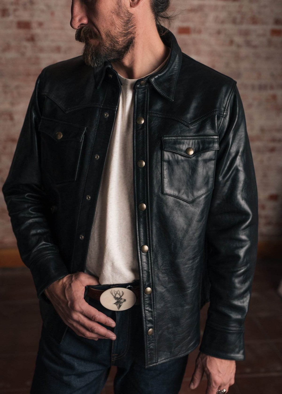 Fence Horse Hide Shirt - Iron & Resin