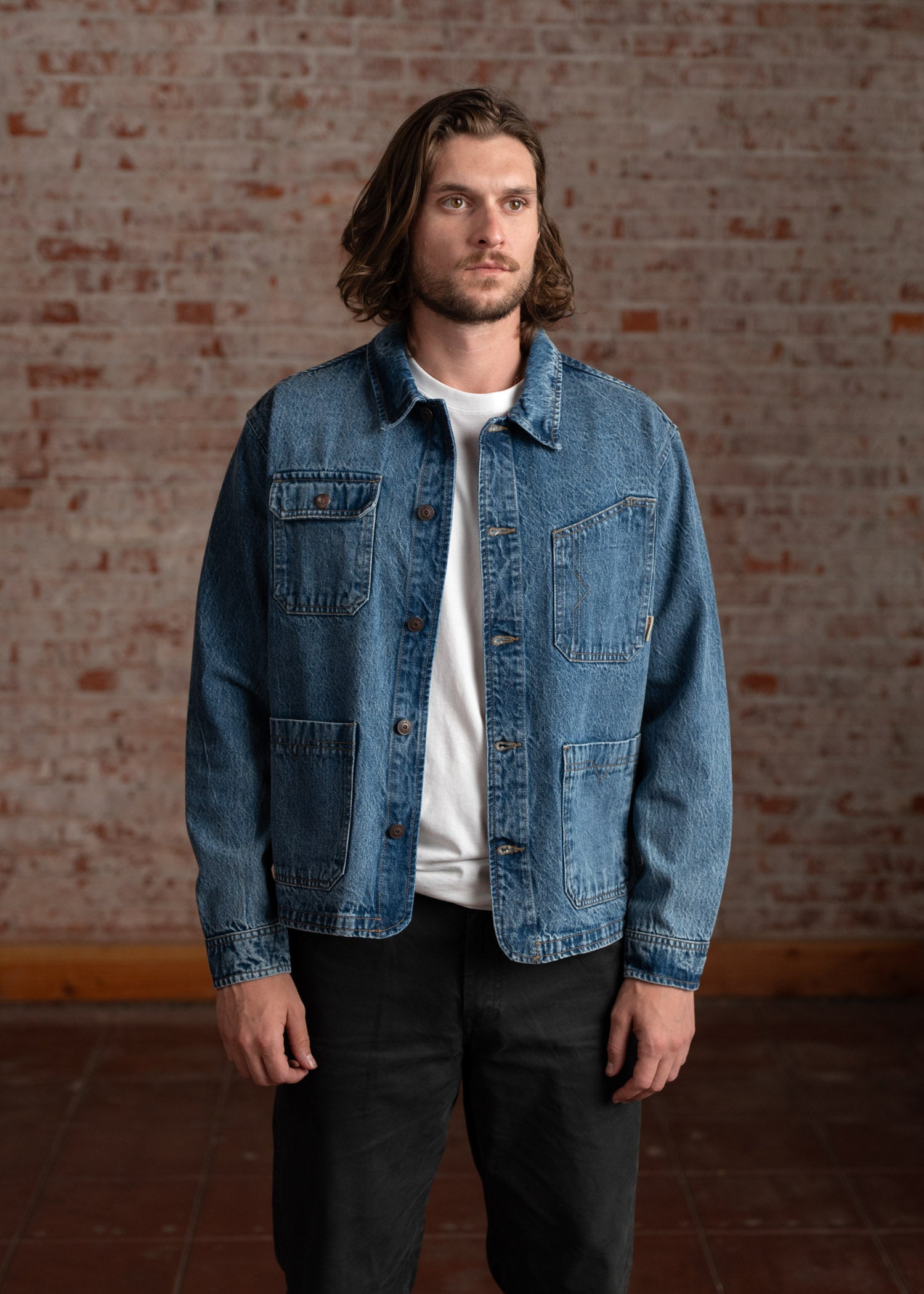 Kettle Jacket | Blue Chore Coat in Cotton Denim Blue / XX-Large Kettle Jacket | Blue Chore Coat in Cotton Denim Blue / XX-Large