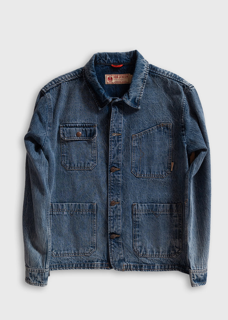 Kettle Jacket | Blue Chore Coat in Cotton Denim – Iron & Resin