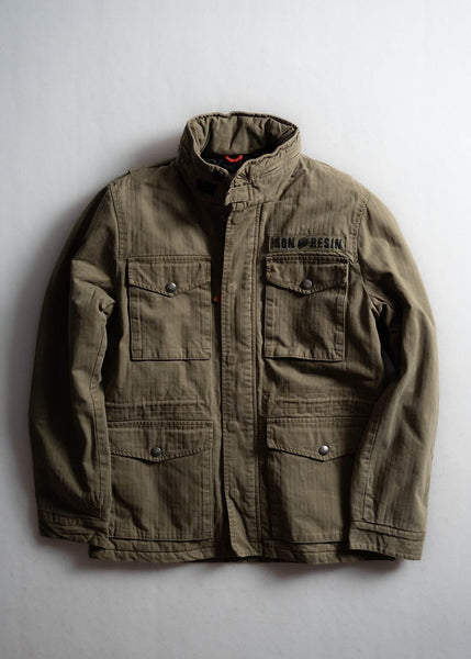 TAAKK M-65 スタッズ ミリタリージャケット ペイント加工 2 Herringbone M65 Jacket – Iron & Resin