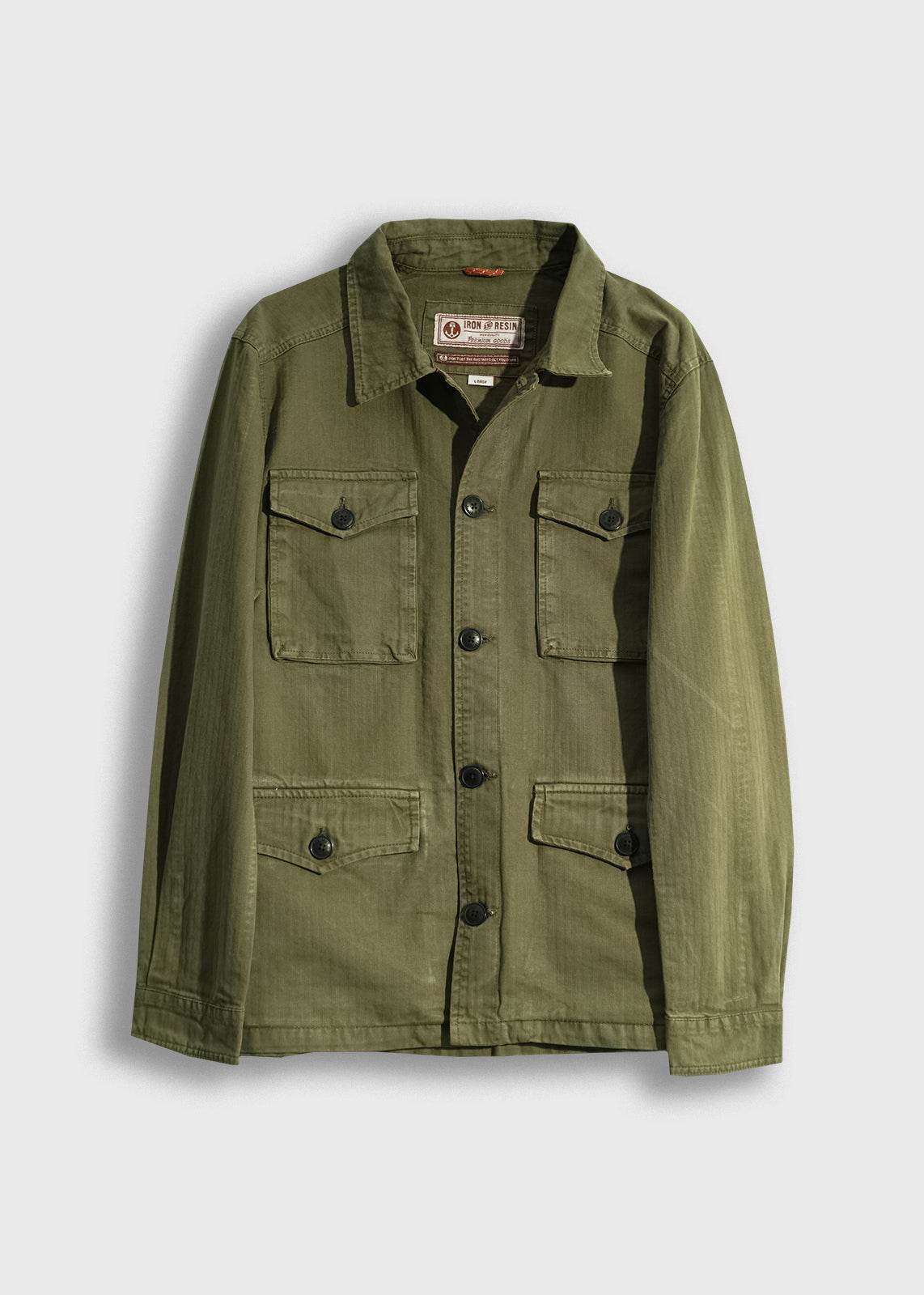 Herringbone Military Jacket - Iron & Resin