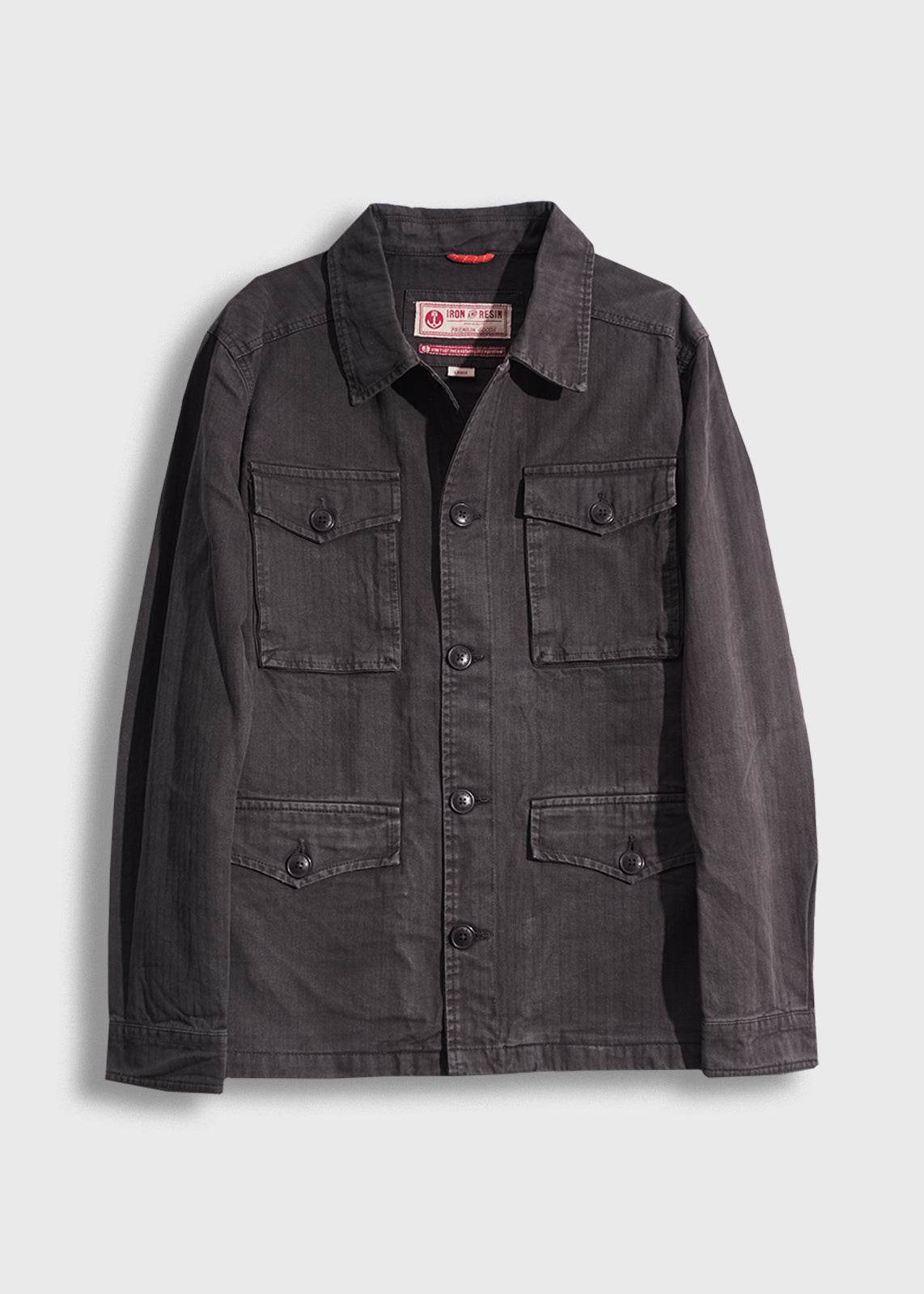 Herringbone Military Jacket - Iron & Resin