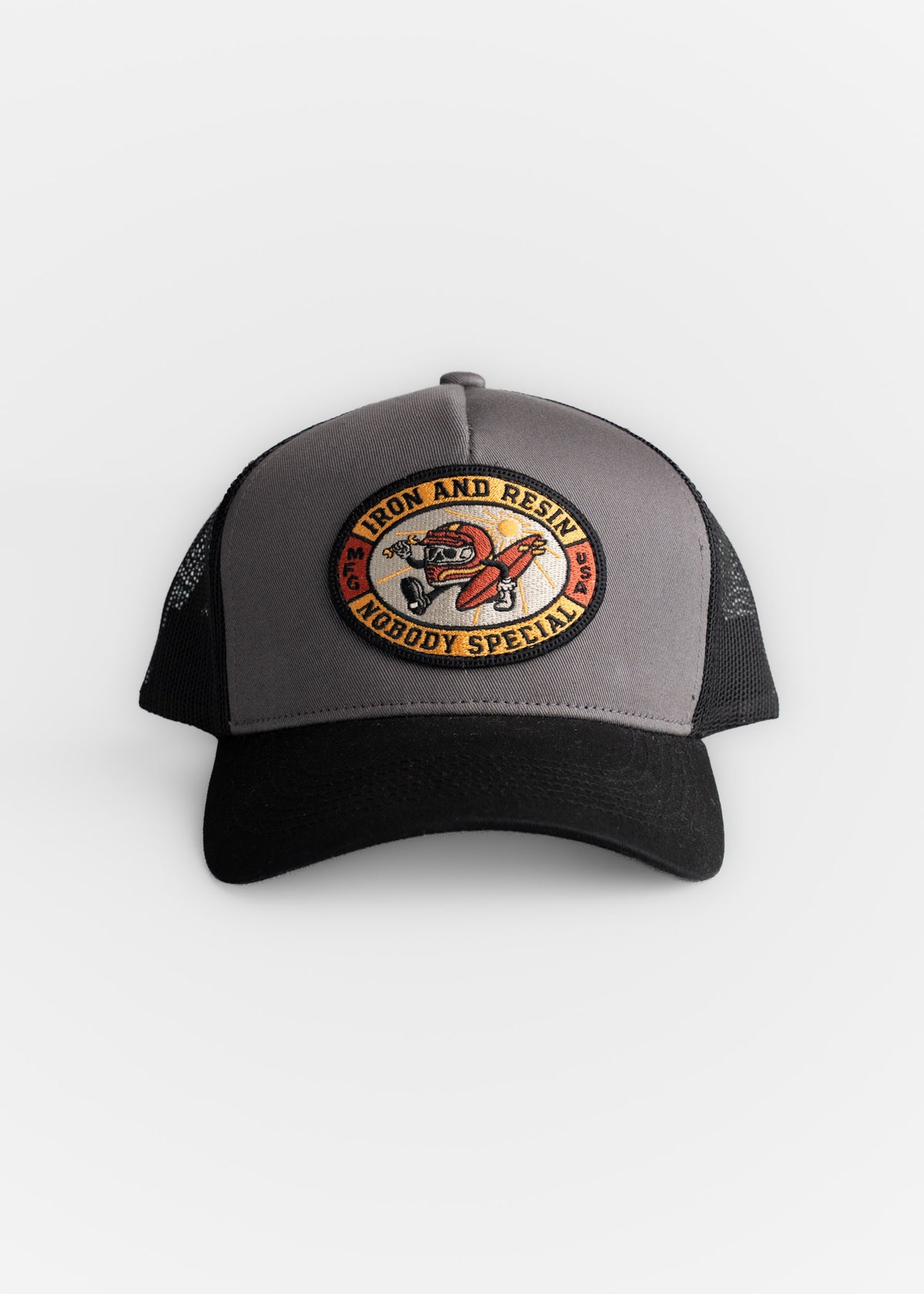 Sanded cotton twill trucker hat with mesh backing and custom patch, adjustable strap cap with breathable fit and classic style