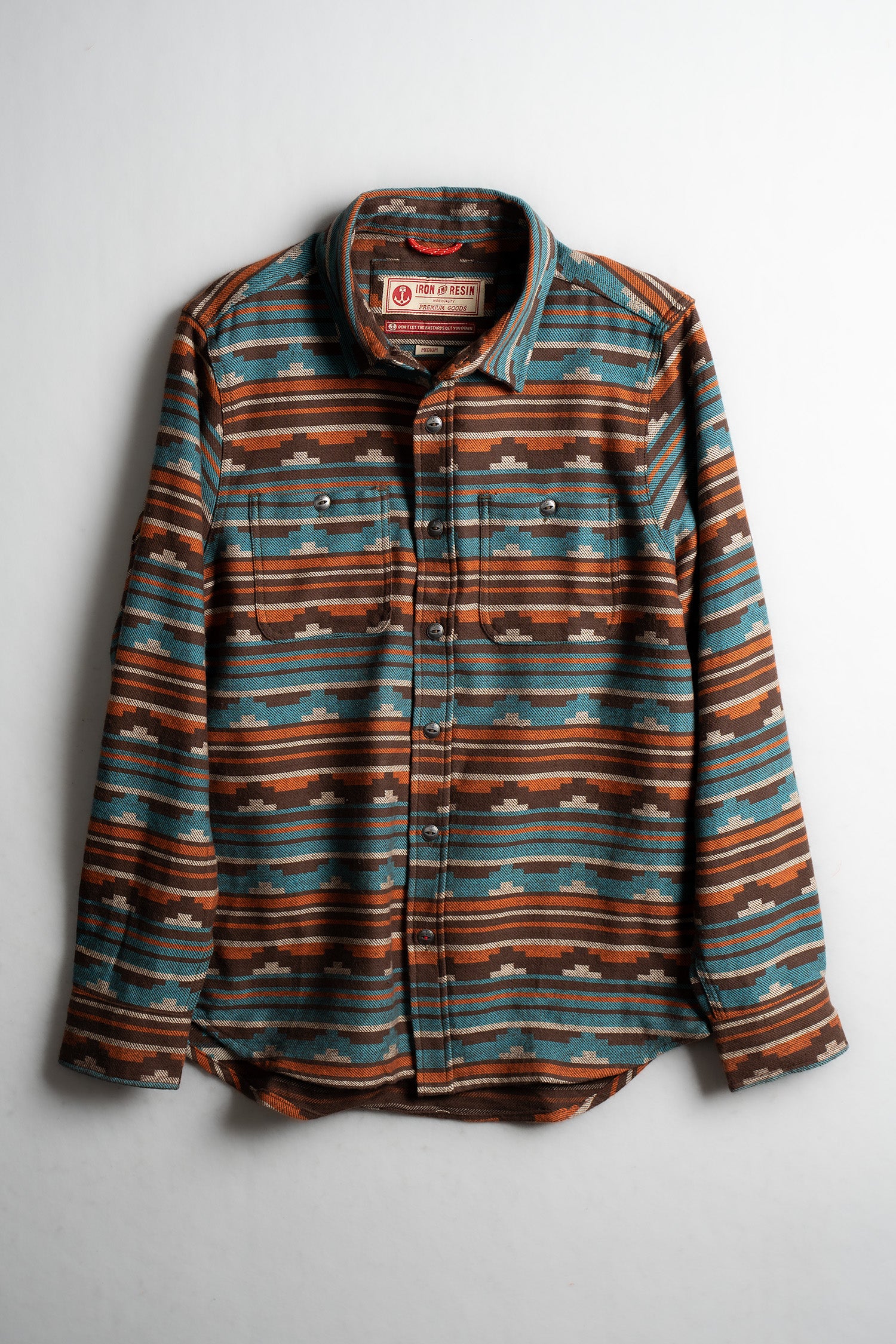 Men's Heavyweight Flannel Shirt – Jacquard Cotton Layers Blue / Medium