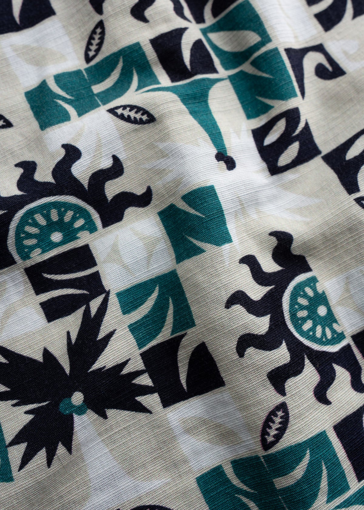 Men’s cotton hemp blend button up shirt with lightweight breathable fabric, close-up shot showcasing fabric detail