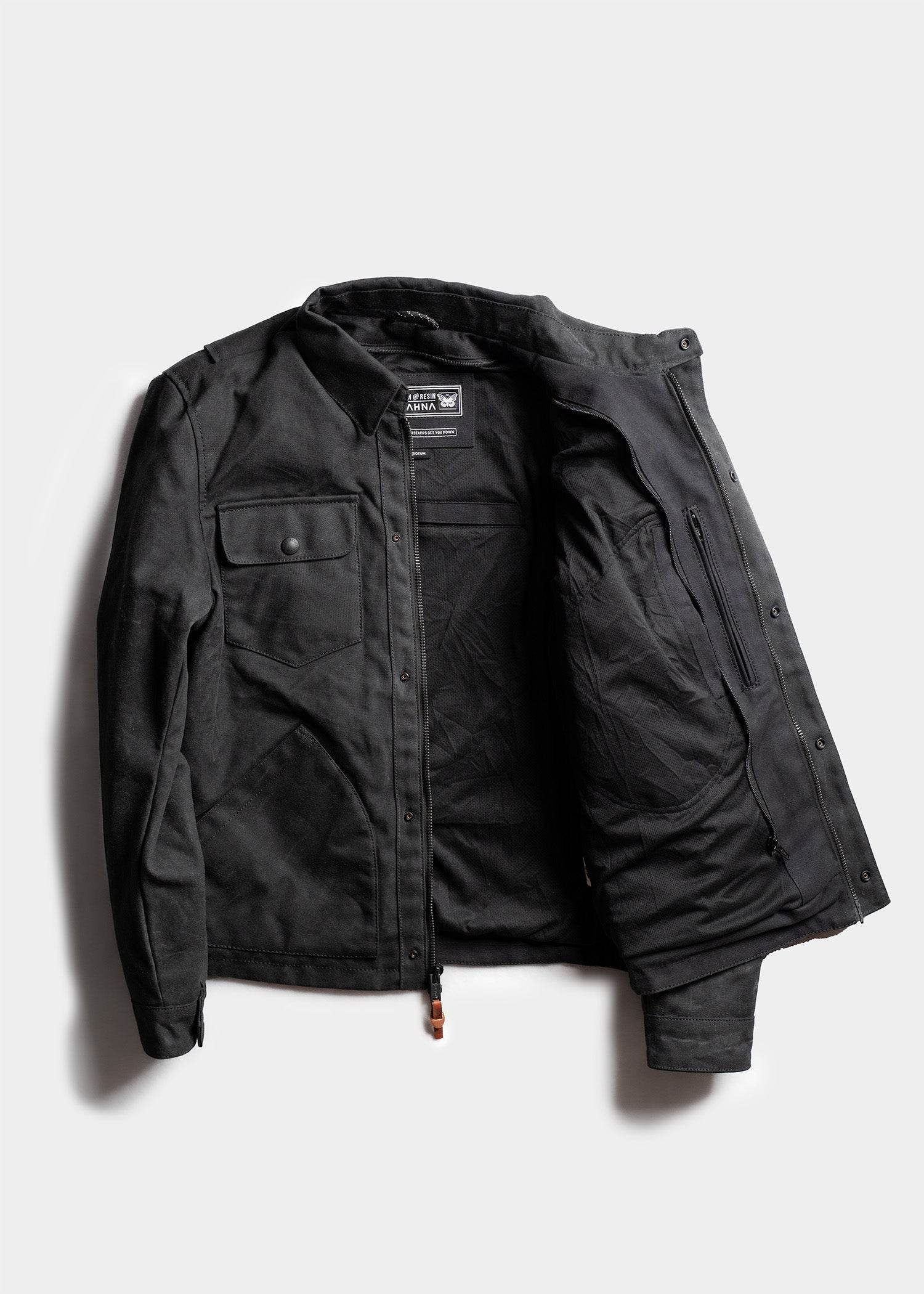 INR x VAHNA Jacket | Waxed Canvas Motorcycle Jacket – Iron & Resin