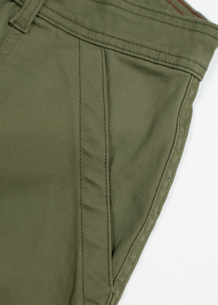 Iron & Resin - Brigade Shorts Olive, Front Pocket Detail