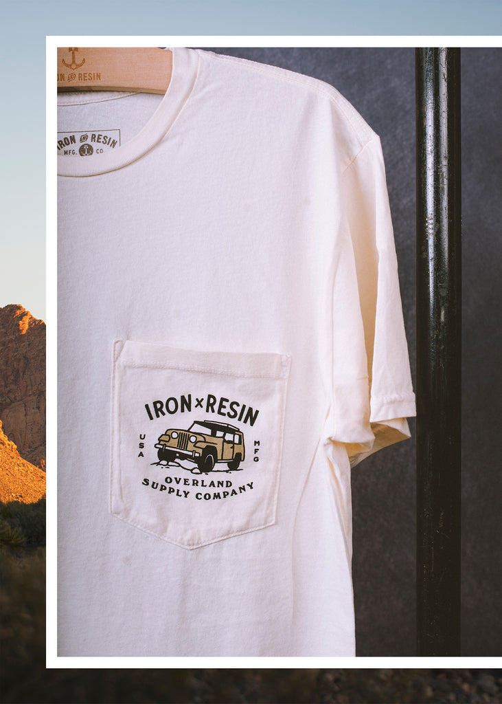 Iron & Resin Convoy Tee Pocket Graphic in Natural 