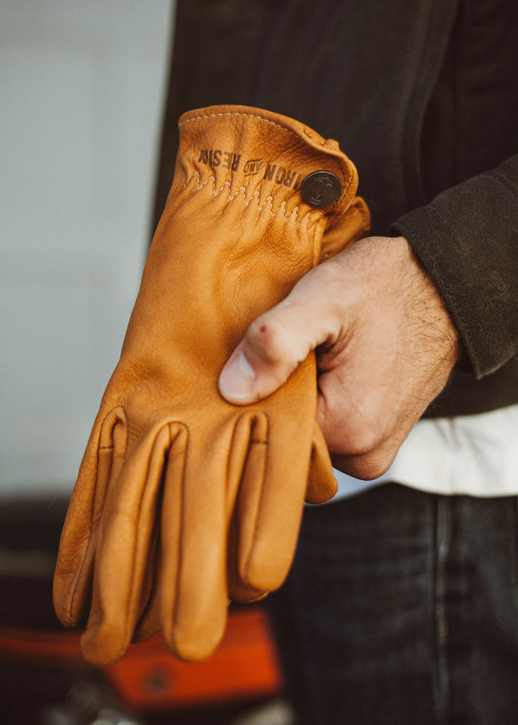 Iron & Resin Deerskin Roper Glove Made in the USA