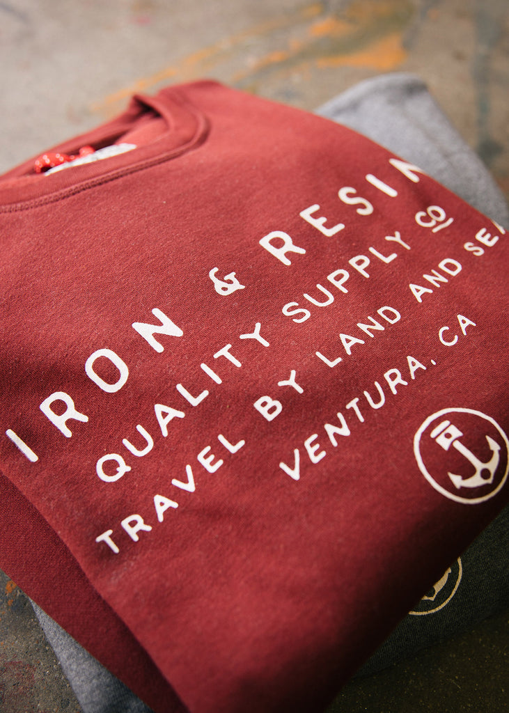 Iron & Resin - VTA Fleece in Burgundy Detail Photo