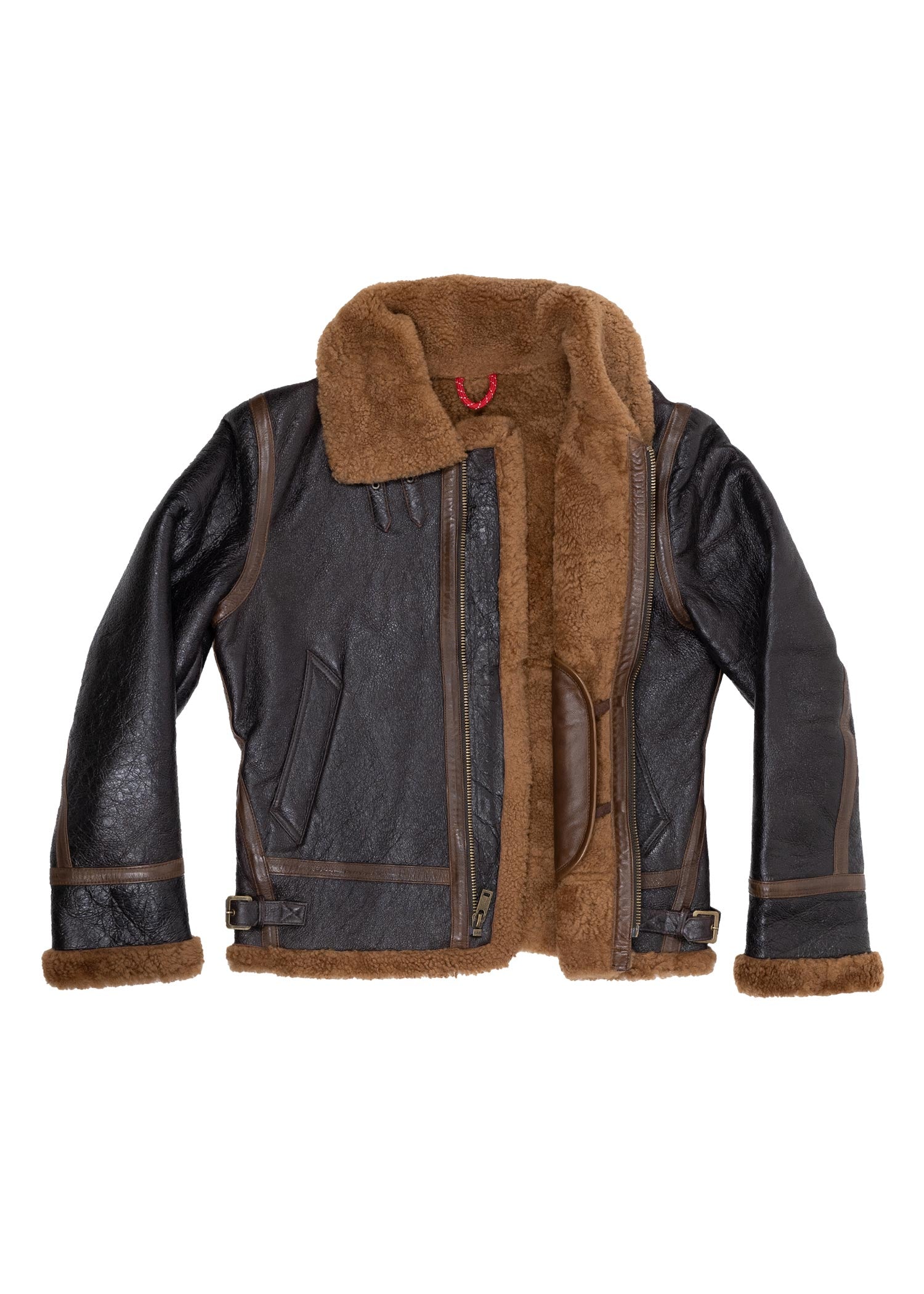Limited Edition Shearling Leather Bomber Jacket | Brown - S