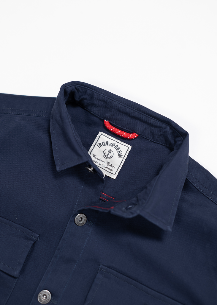 Iron & Resin - Lassen Shirt Collar Detail in Navy