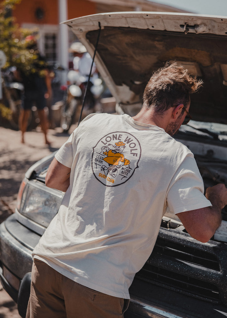 Iron & Resin - Lone Wolf Tee - Natural - Lifestyle Photography