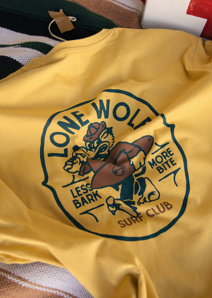 Iron & Resin - Lone Wolf Pocket Tee Back Graphic in Gold