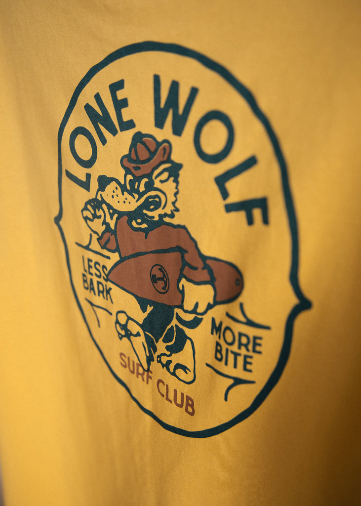 Iron & Resin - Lone Wolf Pocket Tee Back Graphic Detail in Gold