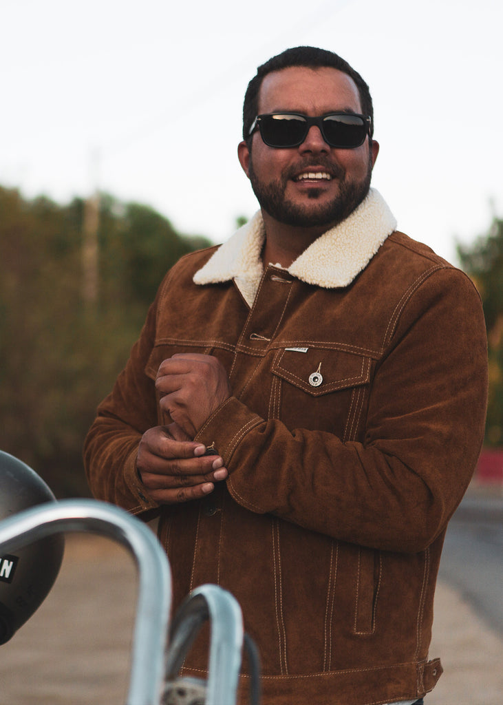 Iron and Resin Open Road Jacket - Cognac Cow Split Leather Lifestyle Fit Image