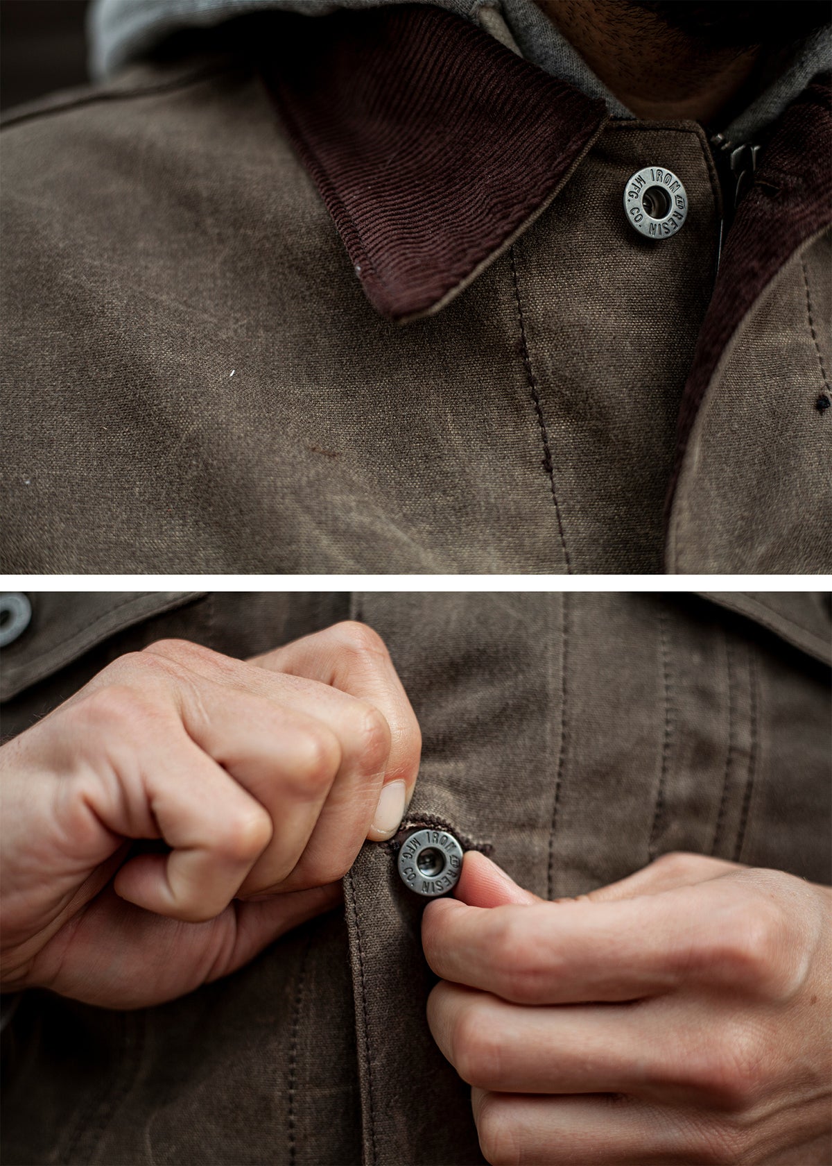 Iron & Resin Rambler Vest with Tack Button Front Closure