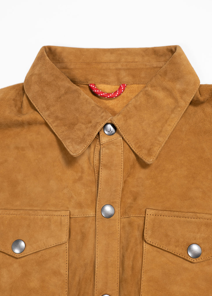 Iron & Resin Roughneck Shirt Jacket in Goat Suede Snap Buttons