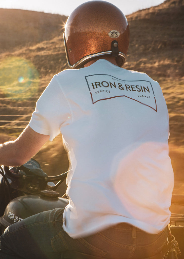 Iron & Resin Service Tee in White Men's Graphic Tee