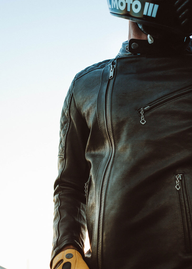 Iron & Resin Truckston Moto Jacket in Black Leather with Talon Zippers